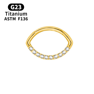 G23 inel cu cerc pentru nas din titan, aur, cu diafragmă, cercei cu bile piercing, Helix, cartilaj, tragus, bijuterii sexy pentru corp.