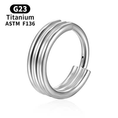 G23 inel cu cerc pentru nas din titan, aur, cu diafragmă, cercei cu bile piercing, Helix, cartilaj, tragus, bijuterii sexy pentru corp.