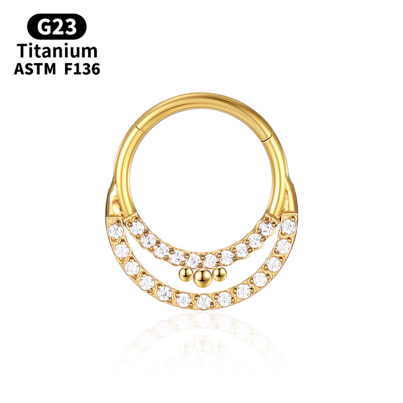 G23 inel cu cerc pentru nas din titan, aur, cu diafragmă, cercei cu bile piercing, Helix, cartilaj, tragus, bijuterii sexy pentru corp.