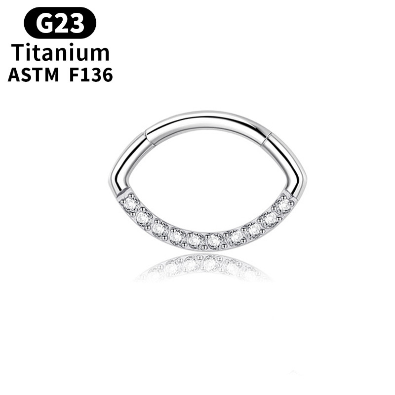 G23 inel cu cerc pentru nas din titan, aur, cu diafragmă, cercei cu bile piercing, Helix, cartilaj, tragus, bijuterii sexy pentru corp.