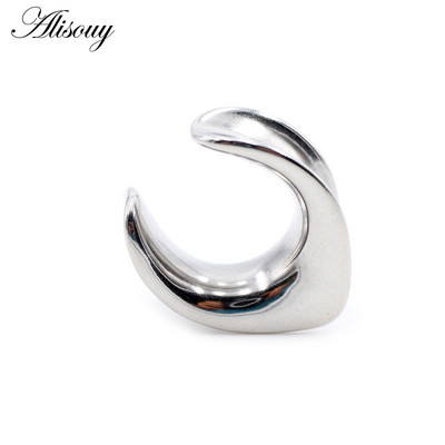 Alisouy 1buc 6-30mm din oțel inoxidabil în formă de V șa tuneluri urechi dopuri expansoare targi calibre cercei piercing bijuterii pentru corp