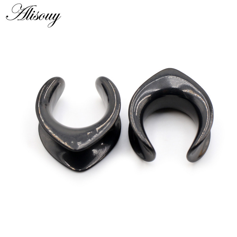 Alisouy 1buc 6-30mm din oțel inoxidabil în formă de V șa tuneluri urechi dopuri expansoare targi calibre cercei piercing bijuterii pentru corp