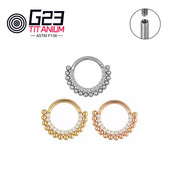 Kerek fülbevaló G23 F136 titán septum Clicker Hoop Stud csuklós szegmens orrgyűrű piercing ékszer női