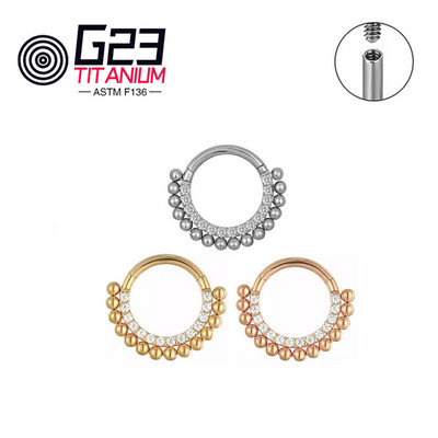 Okrugle naušnice G23 F136 titanium septum kliker kolut klin zglobni segment prsten za nos nakit za piercing za žene