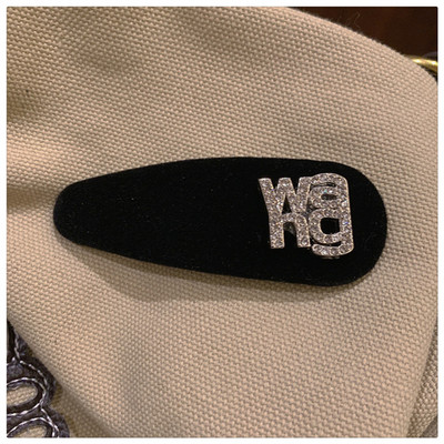 Clip BB din catifea neagră de epocă Agrafă laterală Little Fragrance Clip de păr cu litere cu strass Accesorii de păr elegante pentru femei