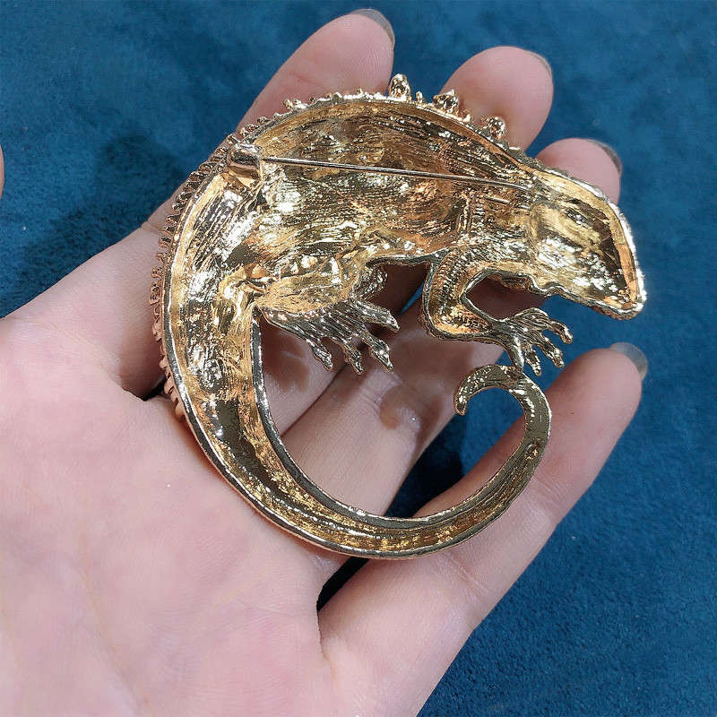 Morkopela Iarna Moda Animal Cristal Piatra Auriu Soparla Brosa Pin Rucsac Insigna Prieteni Cameleon Brose Cadouri