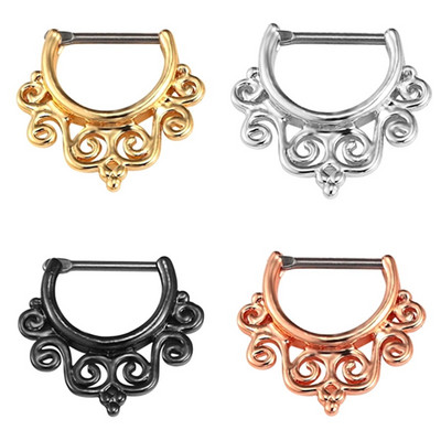 Csinos cirkon septum ékszer G23 titán orrkarika gyűrű Septum Clicker 16G fül Helix Diath fülbevaló testpiercing ékszer