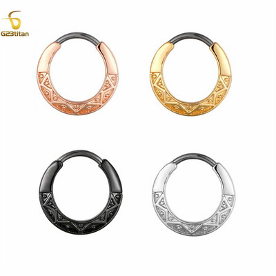 Csinos cirkon septum ékszer G23 titán orrkarika gyűrű Septum Clicker 16G fül Helix Diath fülbevaló testpiercing ékszer