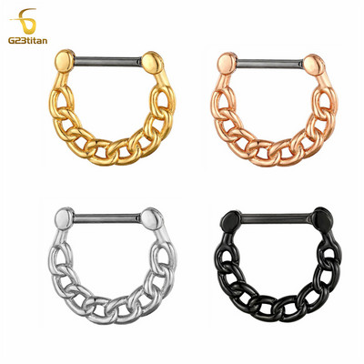 Csinos cirkon septum ékszer G23 titán orrkarika gyűrű Septum Clicker 16G fül Helix Diath fülbevaló testpiercing ékszer