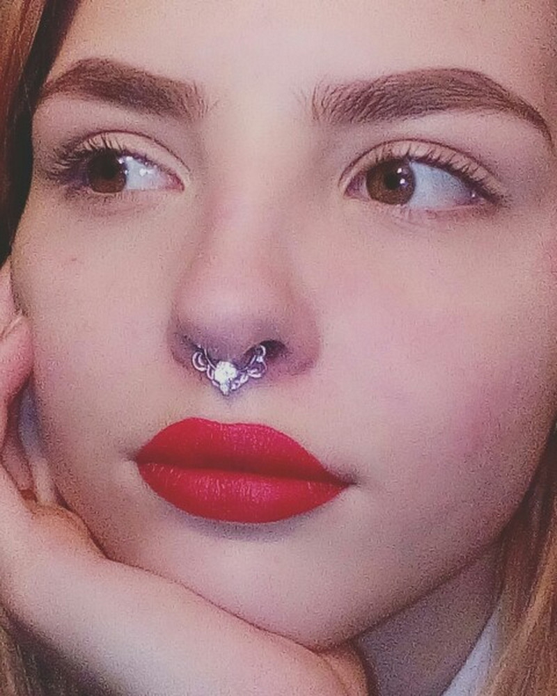 Csinos cirkon septum ékszer G23 titán orrkarika gyűrű Septum Clicker 16G fül Helix Diath fülbevaló testpiercing ékszer