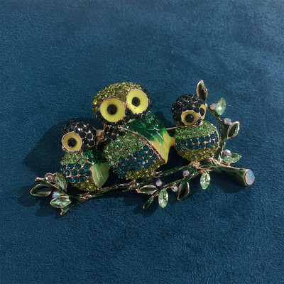 Morkopela Trei Bufnițe Broșe Nou Vintage Multicolor Email Pălărie Pasăre Eșarfă Broșe Ace Accesorii de nuntă pentru femei