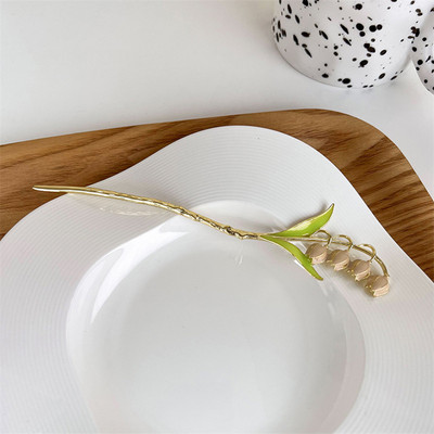 2022 New Drop Glaze Bell Orchid Hajtű Női Nyári Divat Hajcsat Elegáns Női Hajrudak Hajkiegészítők