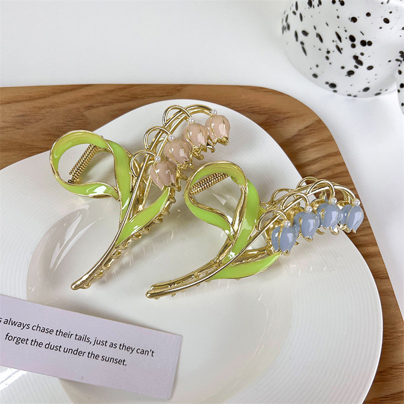 2022 New Drop Glaze Bell Orchid Hajtű Női Nyári Divat Hajcsat Elegáns Női Hajrudak Hajkiegészítők