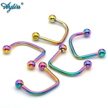 Ayliss 2 τμχ Rainbow 16G Cool Punk Μπάλα από ανοξείδωτο ατσάλι Top Lippy Loop Lip Monroe Labret Δαχτυλίδι κοσμήματα μόδας δαχτυλίδια για τρύπημα σώματος