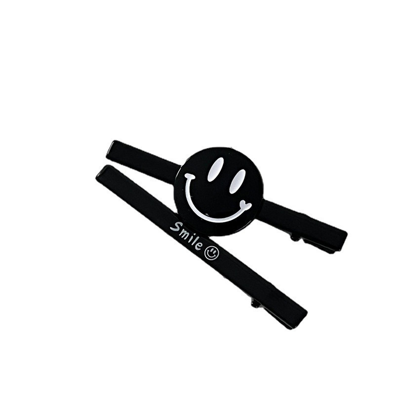 1 pereche de smiley cu litere japoneze și coreene Duckbill Clip New Fashion Metal Simple Side Clip Breton Clip Girl Hair Clips