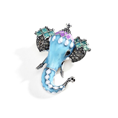 Morkopela Broșe de elefant email de lux de epocă Ace broșă de animale cu strass, haine din metal, bijuterii, accesorii pentru broșă