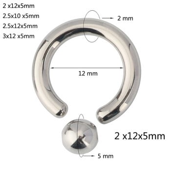 ASTM F136 Titanium Captive Bead Rings PIERC Δαχτυλίδι μύτης μεγάλου μεγέθους Σκουλαρίκι 12G 2mm 3mm BCR Hoop Rings punk Piercing Body Jewelry