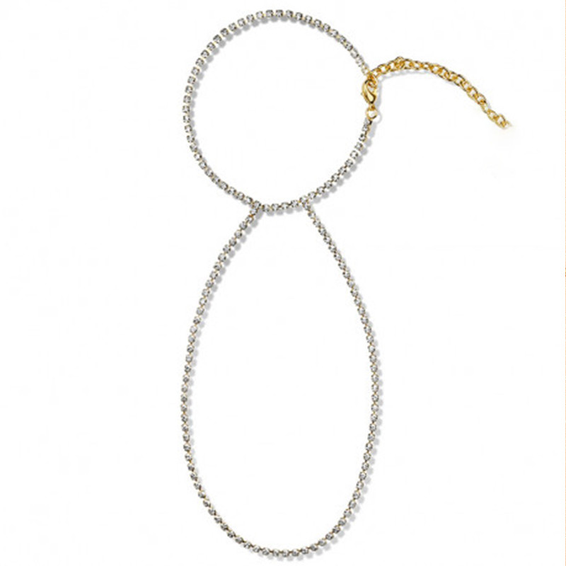 Stonefans Jednostavne visoke potpetice Narukvica za gležanj Dodaci Narukvica za žene Rhinestone Beach Ljeto 2022. Sandale Lanac za noge Nakit Gležanj