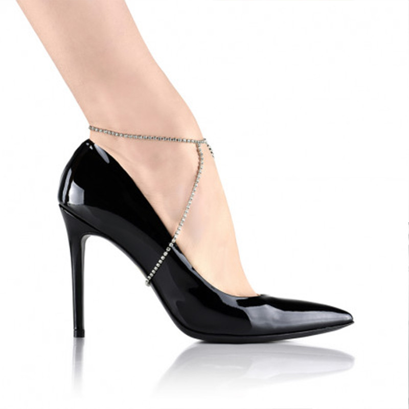 Stonefans Jednostavne visoke potpetice Narukvica za gležanj Dodaci Narukvica za žene Rhinestone Beach Ljeto 2022. Sandale Lanac za noge Nakit Gležanj