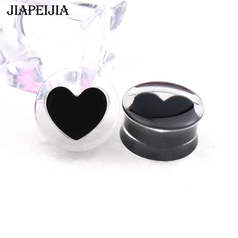 6-30mm dopuri de urechi acrilice de culoare solidă Manometre și tuneluri în formă de inimă pentru extensie pentru urechi Cercei piercing urechi
