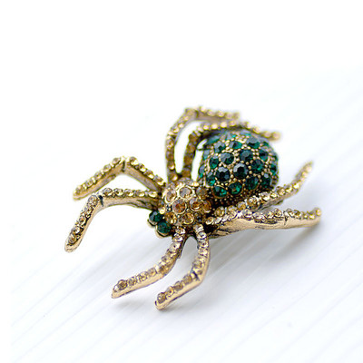 Morkopela Spider Broșă Emailă Insectă Ace Strass Femei Bărbați Broșe Păianjeni simulați Clip pentru eșarfa Ace pentru haine Bijuterii