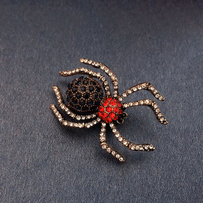 Morkopela Spider Broșă Emailă Insectă Ace Strass Femei Bărbați Broșe Păianjeni simulați Clip pentru eșarfa Ace pentru haine Bijuterii