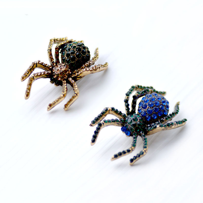 Morkopela Spider Broșă Emailă Insectă Ace Strass Femei Bărbați Broșe Păianjeni simulați Clip pentru eșarfa Ace pentru haine Bijuterii