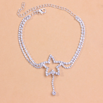 StoneFans Brățară cu lanț de gleznă cu stea cu mai multe straturi pe picior Comerț cu ridicata pentru femei Crystal Luxury Summer Beach Bijuterii cadou