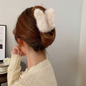 Coreeană nouă modă femei drăguț fluture pluș gheare pentru păr dulce decorați coada de cal gheare cleme agrafe de păr accesorii pentru fete