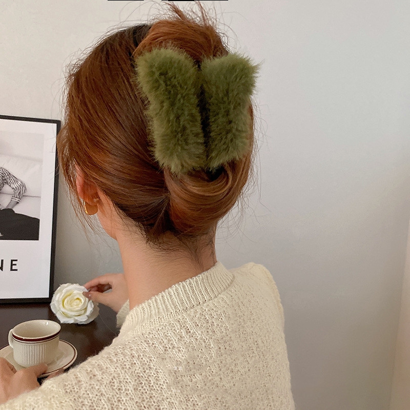 Coreeană nouă modă femei drăguț fluture pluș gheare pentru păr dulce decorați coada de cal gheare cleme agrafe de păr accesorii pentru fete