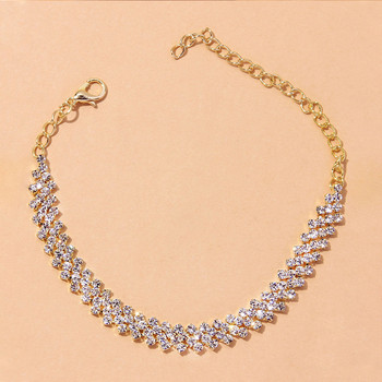 StoneFans Rhinestone Bohemian Lozenge Anklet Braclet Wholesale for Women Индийски сладки боси сандали Плажни крака Бижута Глезена