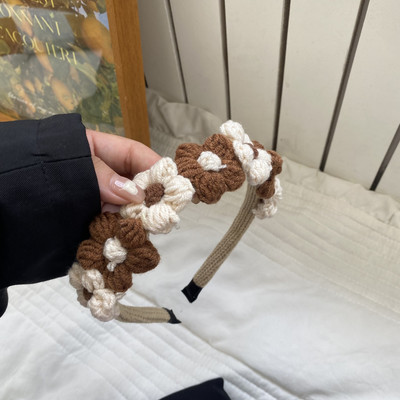 Agrafă de păr cu flori tricotată pe două fețe 2022 Iarna Nouă Modă Avansată Agrafă de păr de crab Gheara de păr Accesorii de păr pentru femei