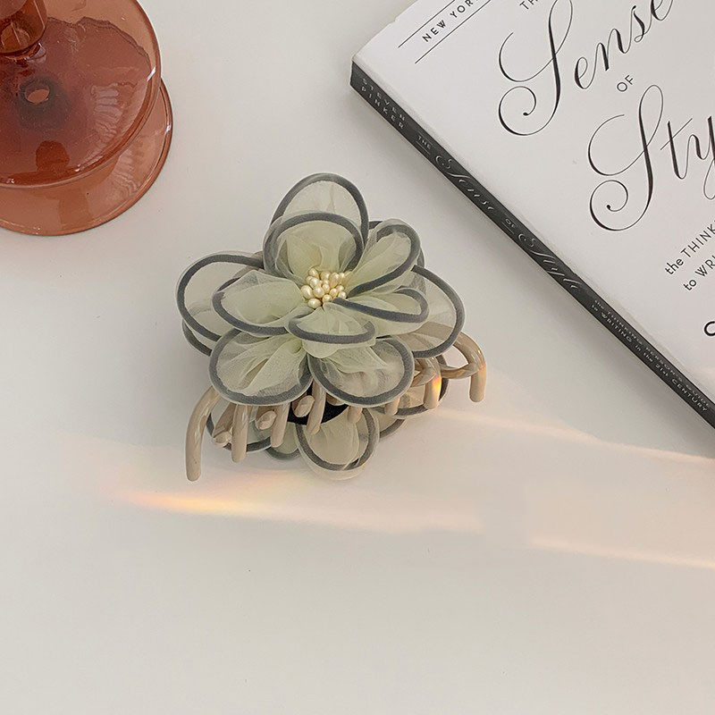 2022 Accesorii noi pentru păr pentru femei, cu mai multe straturi, agrafă de păr, cu plasă de camelie, gheare de păr, bijuterii de păr, elegante