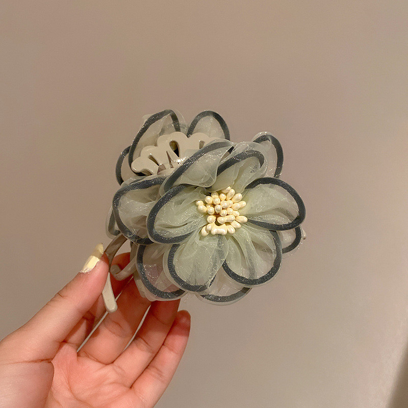 2022 Accesorii noi pentru păr pentru femei, cu mai multe straturi, agrafă de păr, cu plasă de camelie, gheare de păr, bijuterii de păr, elegante