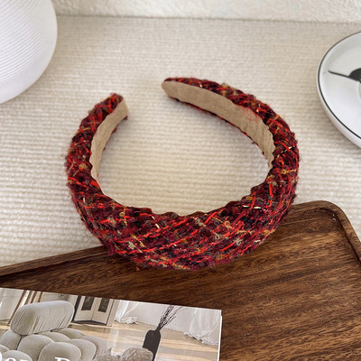 Banda de păr din burete de lână tricotată de epocă de modă coreeană Bentita de păr de Anul Nou de Crăciun pentru femei Accesorii de păr temperament