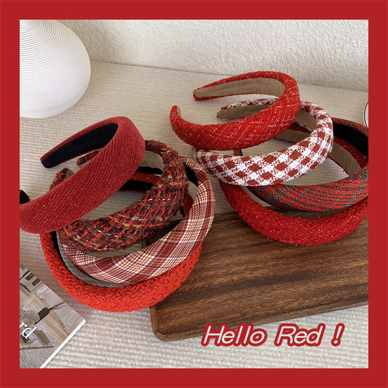 Banda de păr din burete de lână tricotată de epocă de modă coreeană Bentita de păr de Anul Nou de Crăciun pentru femei Accesorii de păr temperament