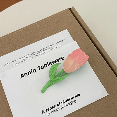 Retro Zână Lalea Mini clemă de apucare Clip de cică de rață pentru femei, floare roz pictată, gheare de păr, drăguță, agrafe, cadou de aniversare