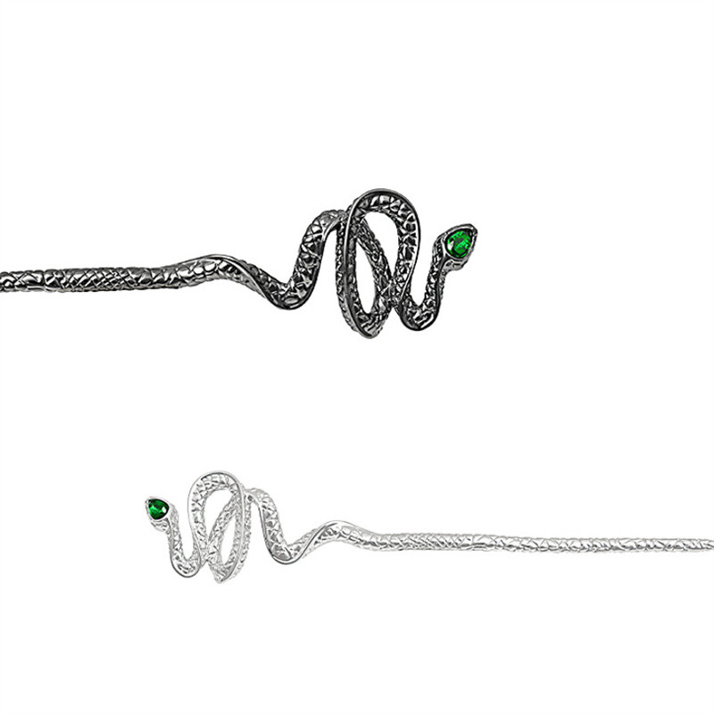 Noul stil chinezesc în formă de șarpe, piatră prețioasă, metal, ac de păr, în stil antic, bastoane de păr, decorare, accesorii de stil pentru femei