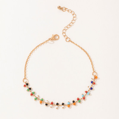 Tocona, piatră de cristal colorată, lanț pentru picioare, perle elegante, glezne reglabile, realizate manual pentru femei, set de bijuterii boeme 21534