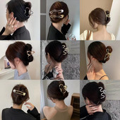 Versiune coreeană Metal Geometric Ac de păr Bowknot Hollow Grab Clip de păr Duckbill Clip Femei Accesorii de păr