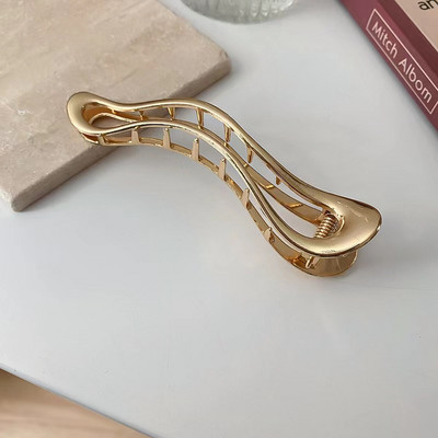 Versiune coreeană Metal Geometric Ac de păr Bowknot Hollow Grab Clip de păr Duckbill Clip Femei Accesorii de păr