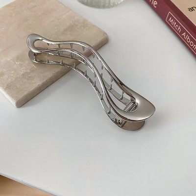 Versiune coreeană Metal Geometric Ac de păr Bowknot Hollow Grab Clip de păr Duckbill Clip Femei Accesorii de păr