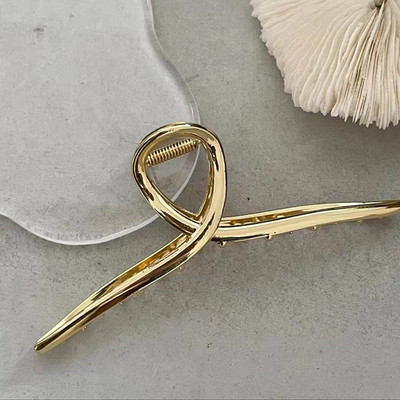 Versiune coreeană Metal Geometric Ac de păr Bowknot Hollow Grab Clip de păr Duckbill Clip Femei Accesorii de păr