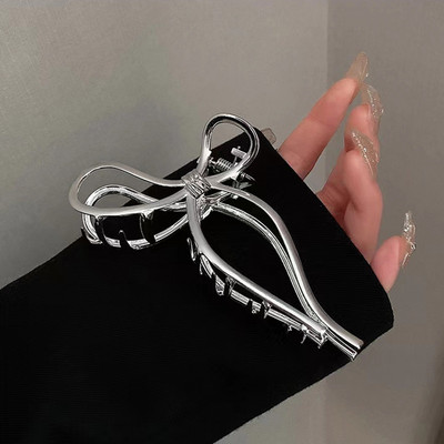 Versiune coreeană Metal Geometric Ac de păr Bowknot Hollow Grab Clip de păr Duckbill Clip Femei Accesorii de păr