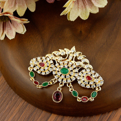 Sunspicems Elegent de culoare aurie cristal femei broșă Maroc caftan ace bijuterii flori goale broșe baroc cadou de nuntă