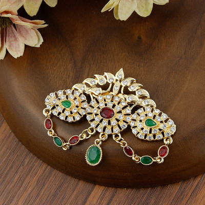 Sunspicems Elegent de culoare aurie cristal femei broșă Maroc caftan ace bijuterii flori goale broșe baroc cadou de nuntă