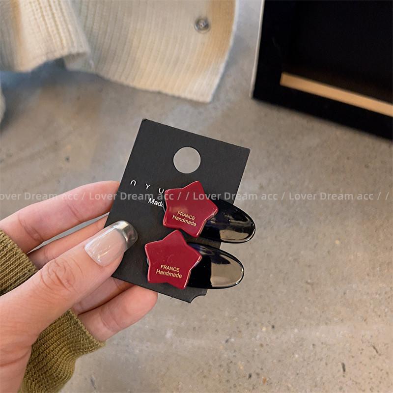 Moda coreeană de Anul Nou acrilic Love Star Duckbill Clip de păr fetiță Sweet Breton Clip accesorii de păr pentru femei