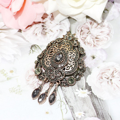 SUNSPICE Bohemia Crystal Sagės Smeigtukai Turkiškas Metalas Šalikas Drabužiai Gėlės Sagės Sagės Arabų Pilkos Akmens Papuošalai Kalėdų Dovana