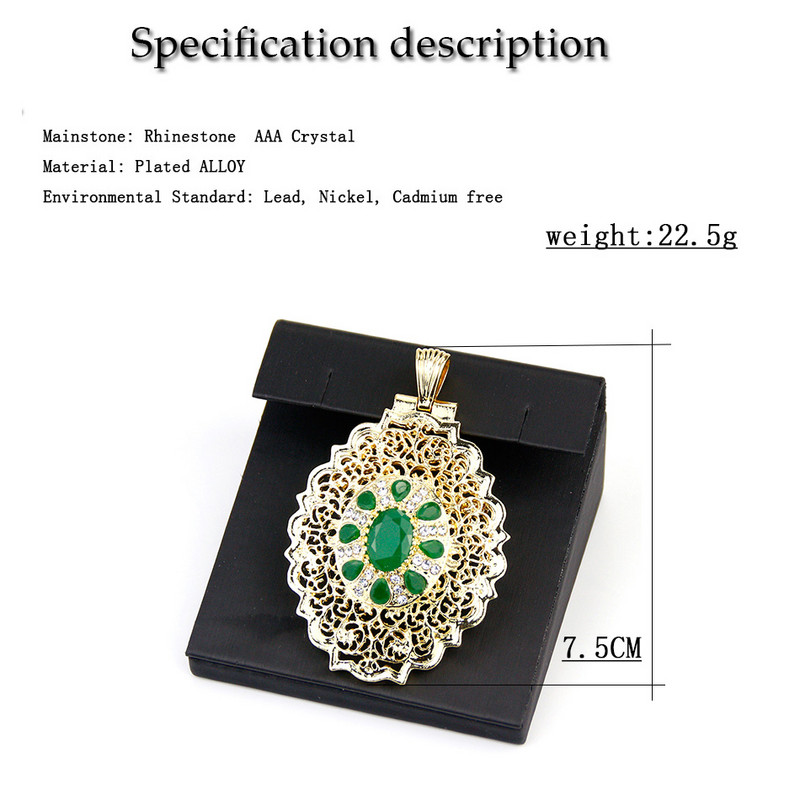 Sunspicems 2021 broșă de aur pentru femei, Maroc, ace de caftan, bijuterii de nuntă de cristal rotunde, broșă-pandavant, cadou de mireasă cu dublă utilizare