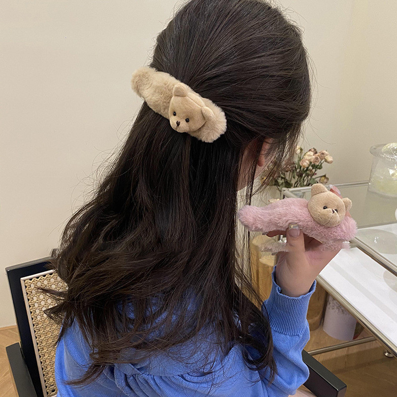 Moda coreeană urs de pluș ac de păr pentru fete acrilic banană clemă coadă de cal clemă duckbill accesorii de păr femei